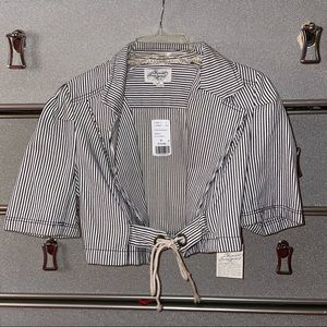 Stripped crop over jacket